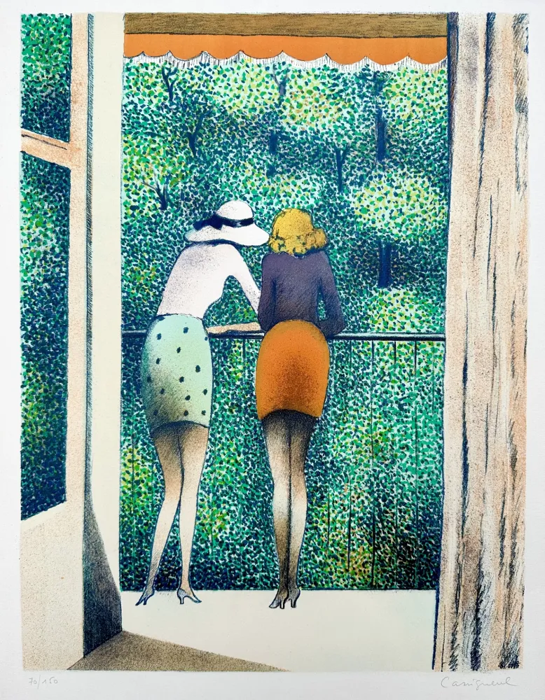 Litografía Cassigneul  - Les deux Amis