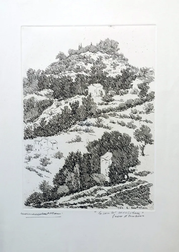 Aguafuerte Castellani - La casa del cacciatore