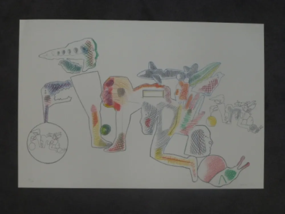 Litografía Castillo - Hommage à Joan Prats