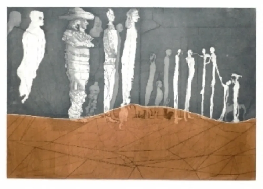 Aguafuerte Y Aguatinta Castillo - La espera