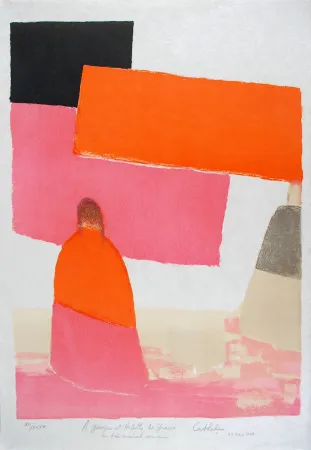 Litografía Cathelin - Les deux Indiennes, Mexique 2 - The two Indian women, Mexico 2