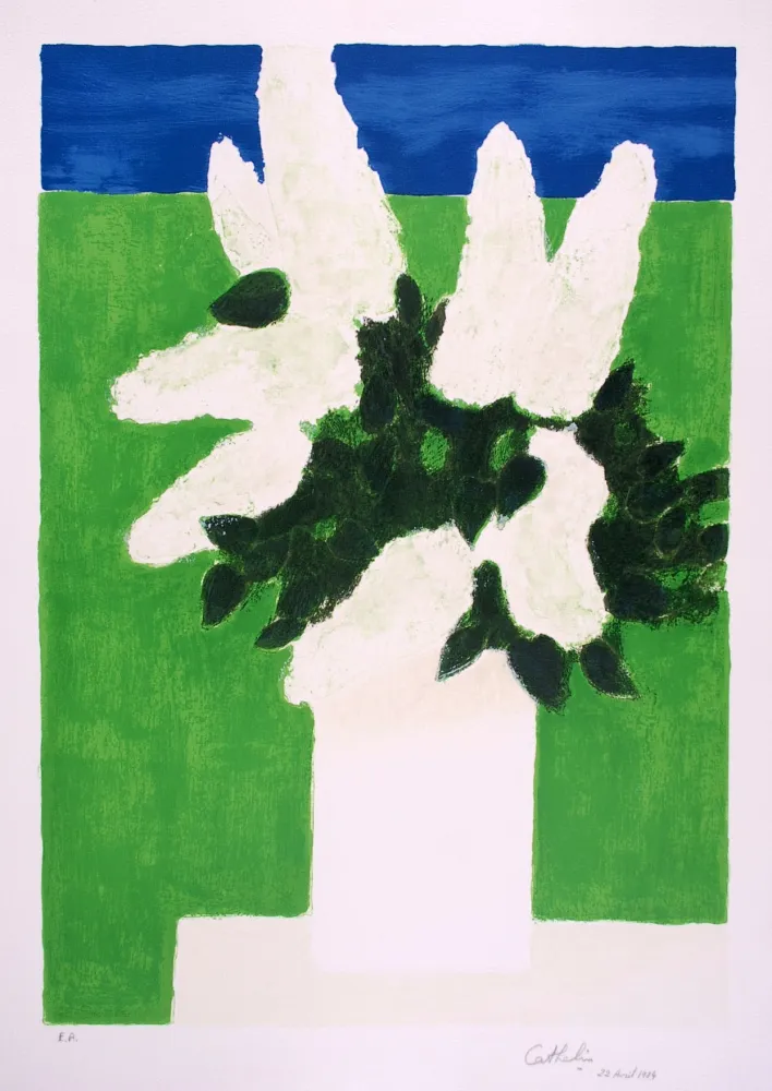 Litografía Cathelin - Les Lilas - The Lilac