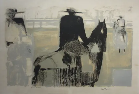 Litografía Cathelin - Les picadors