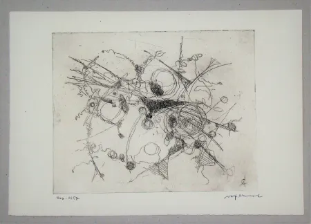 Aguafuerte Cavael - Abstrakte Komposition