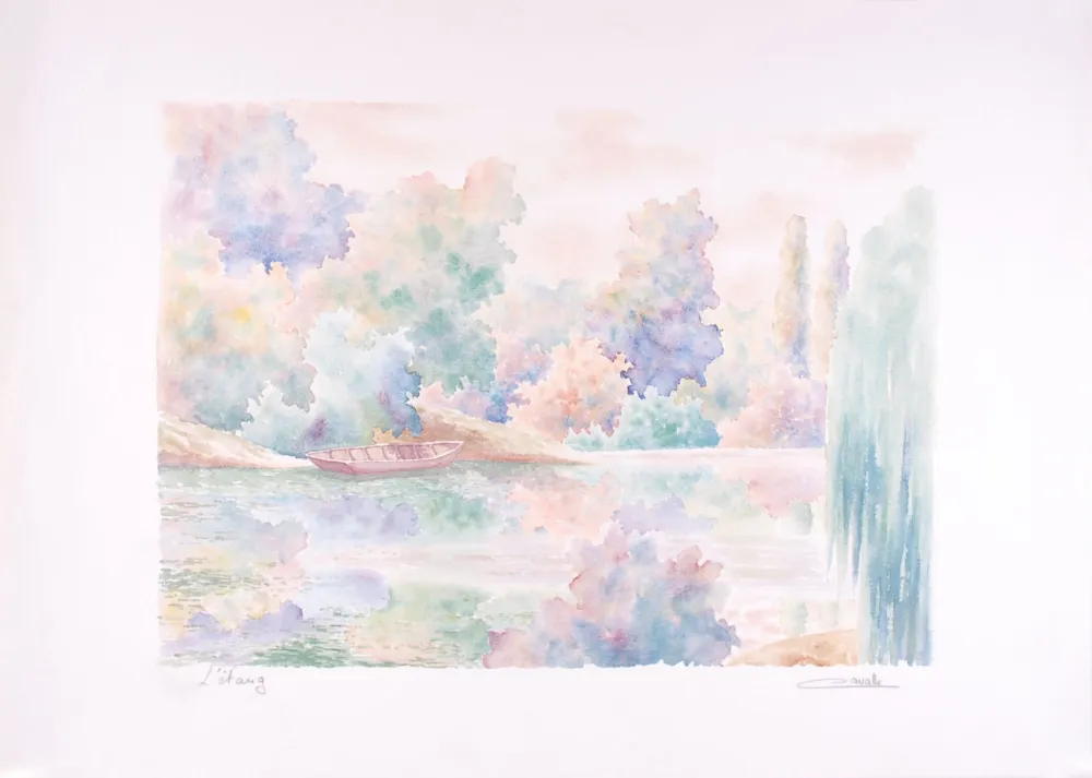 Litografía Cavalle - L'étang