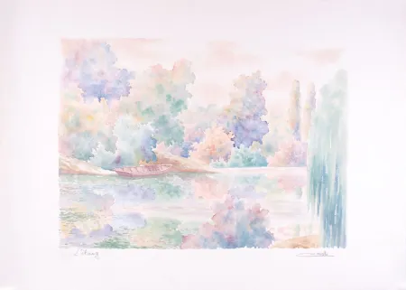 Litografía Cavalle - L'étang