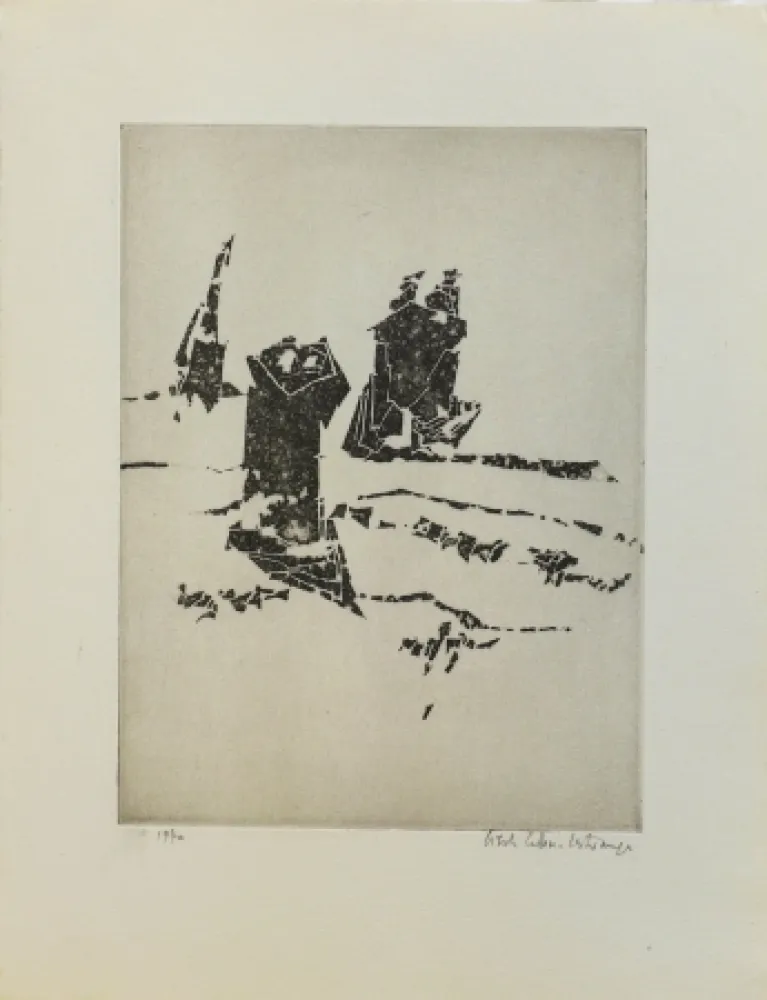 Grabado Celan Lestrange - Sans titre