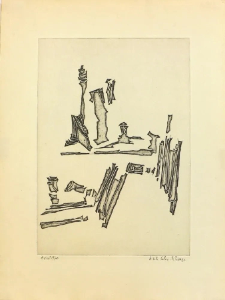 Aguafuerte Celan Lestrange - Sans titre