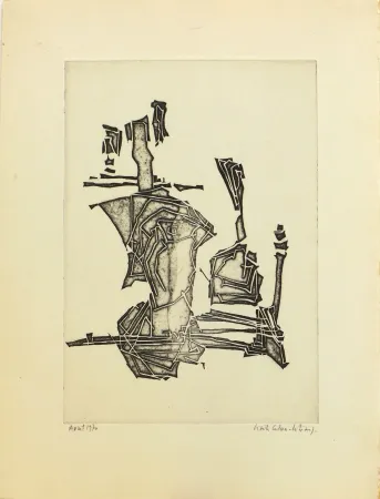 Grabado Celan Lestrange - Sans titre