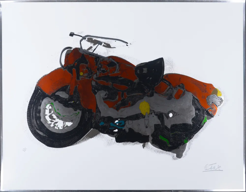 Serigrafía Cesar - Compression de moto, 1972 - Hand-signed