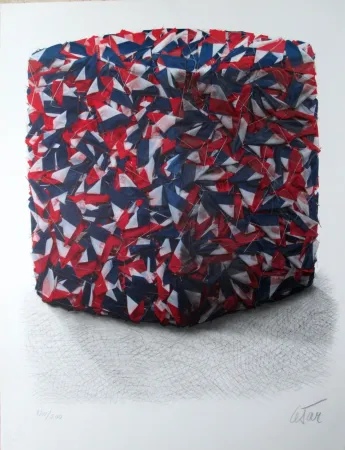 Serigrafía Cesar - Compression des drapeaux francais