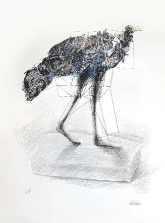 Litografía Cesar - La poule