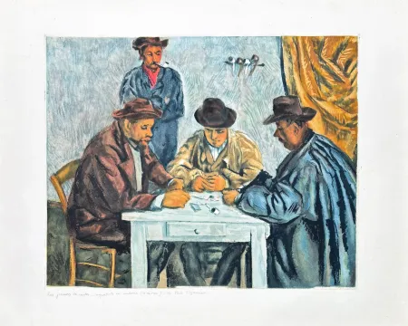 Grabado Cezanne - Paul Cézanne (1839–1906) - The Card Players - Etching with aquatint on Arches paper - 1929