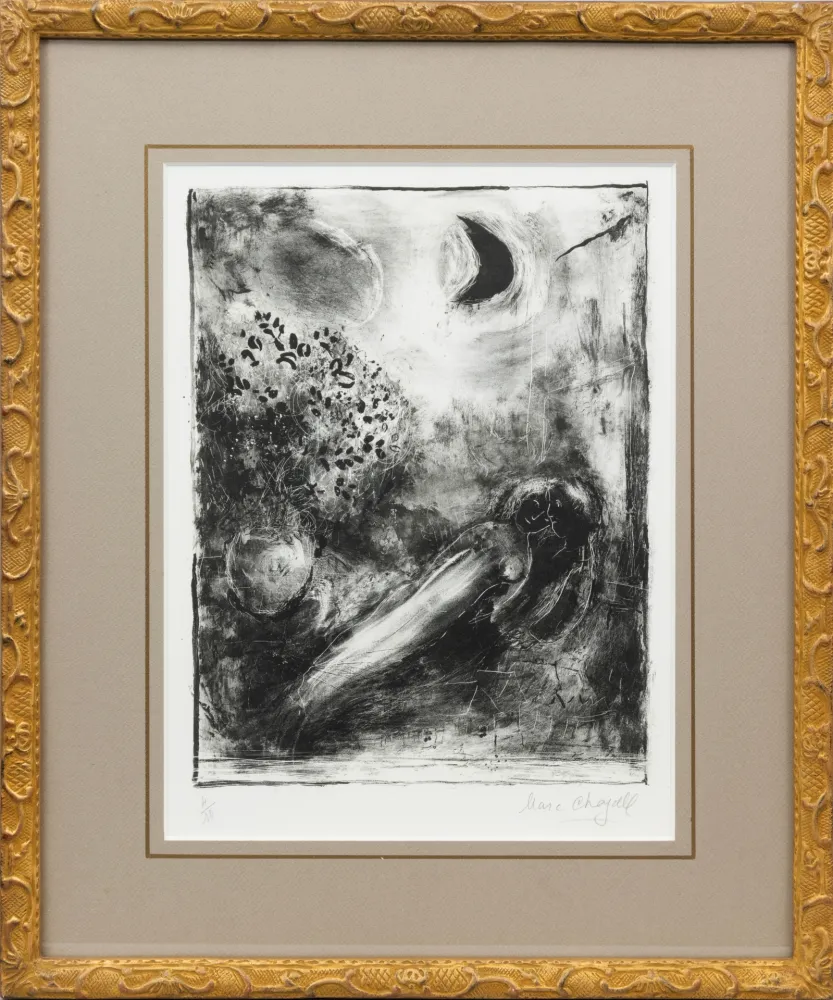 Litografía Chagall - À la fenêtre (At the Window)