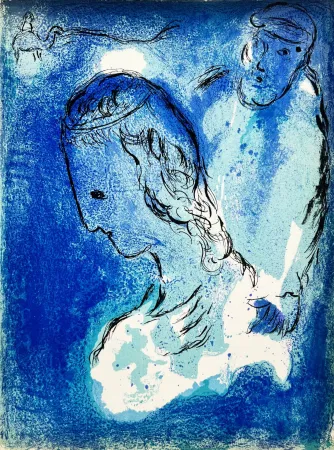 Litografía Chagall - Abraham und Sarah