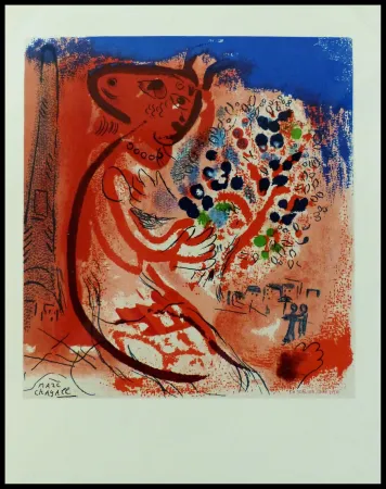 Litografía Chagall (After) - LES AMOUREUX DU CHAMPS DE MARS