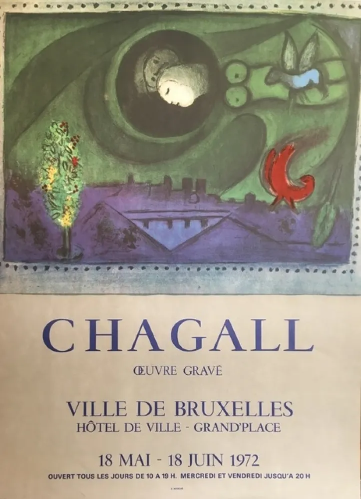 Litografía Chagall (After) - VILLE DE BRUXELLES