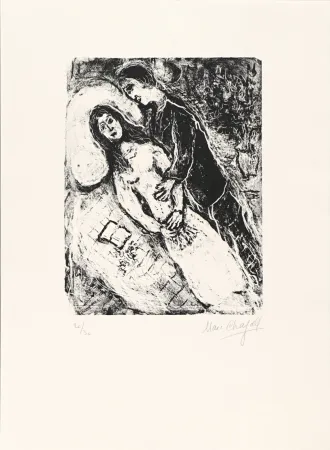 Litografía Chagall - Amour