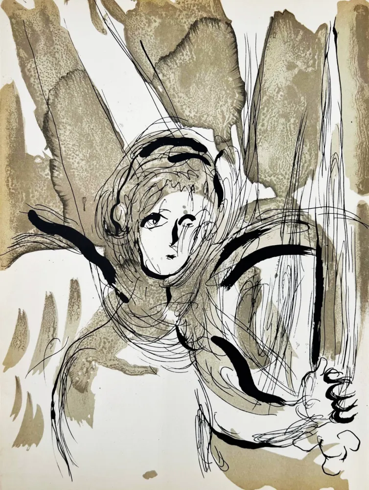 Litografía Chagall - Angel with Sword