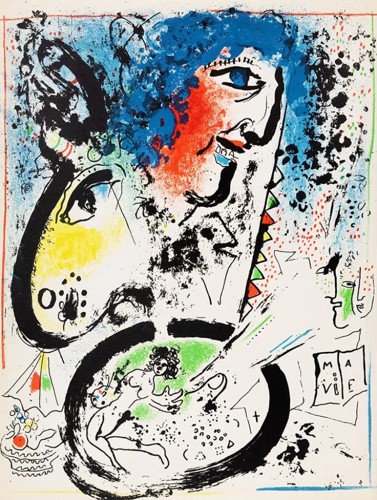 Litografía Chagall - Auto-portrait