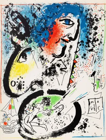 Litografía Chagall - Auto-portrait