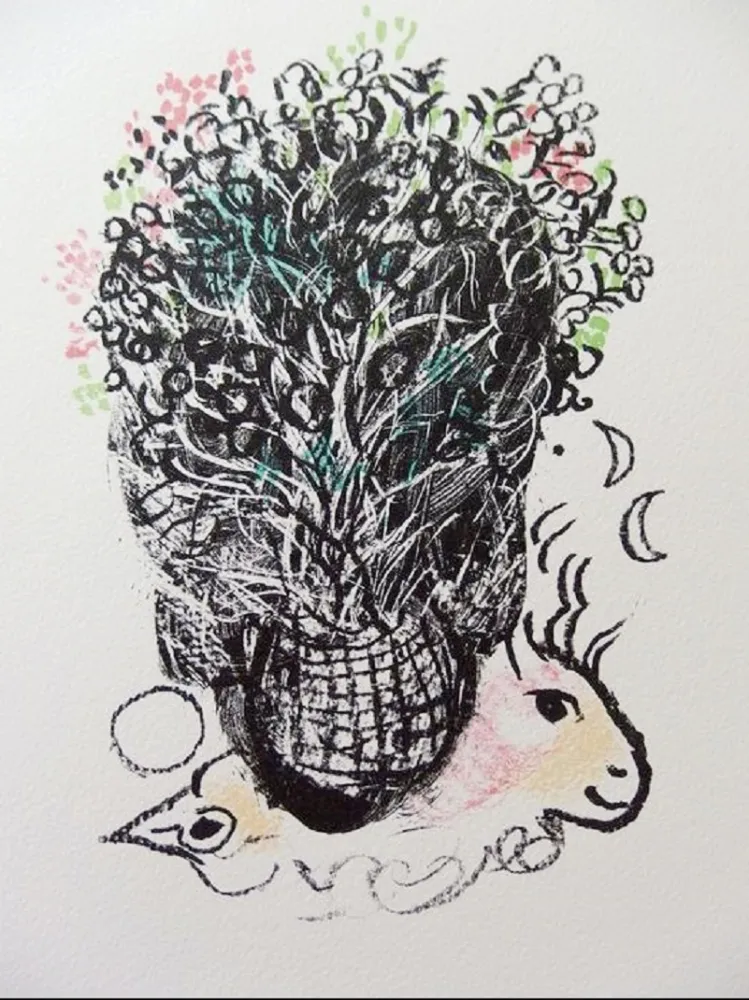 Litografía Chagall - Bouquet pour Fernand