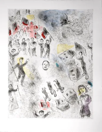 Aguafuerte Y Aguatinta Chagall - Celui qui dit les choses sans rien dire, 1976 - PLATE 5