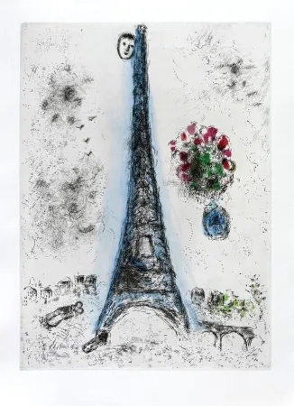 Aguafuerte Chagall - Celui qui dit les choses sans rien dire, Planche I