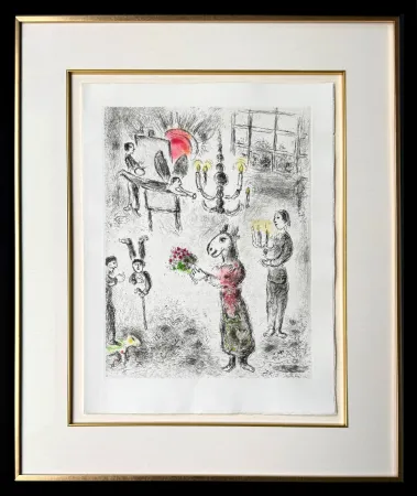 Aguafuerte Chagall - Celui qui dit les choses sans rien dire, Planche VII