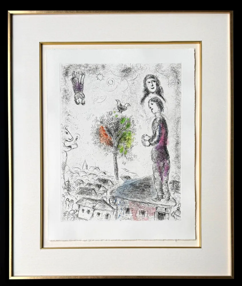 Aguafuerte Chagall - Celui qui dit les choses sans rien dire, Planche VIII