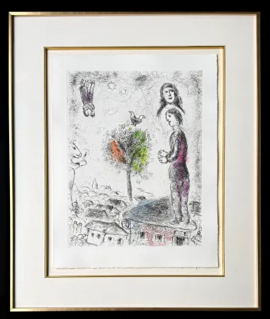 Aguafuerte Chagall - Celui qui dit les choses sans rien dire, Planche VIII