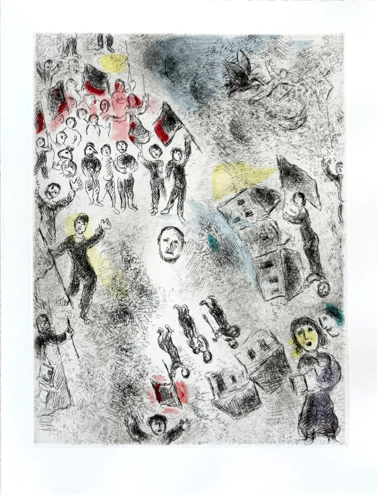 Aguafuerte Chagall - Celui qui dit les choses sans rien dire, Planche XI