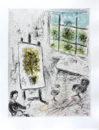 Aguafuerte Chagall - Celui qui dit les choses sans rien dire, Planche XIII