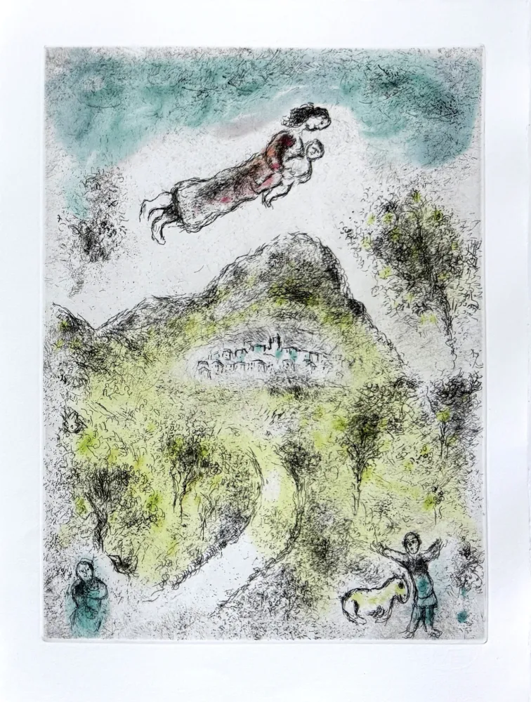 Aguafuerte Y Aguatinta Chagall - Celui qui dit les choses sans rien dire, Planche XIX