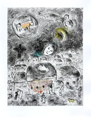 Aguafuerte Y Aguatinta Chagall - Celui qui dit les choses sans rien dire, Planche XVII
