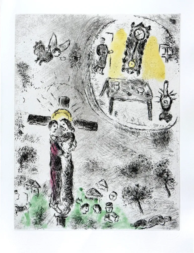 Aguafuerte Y Aguatinta Chagall - Celui qui dit les choses sans rien dire, Planche XX