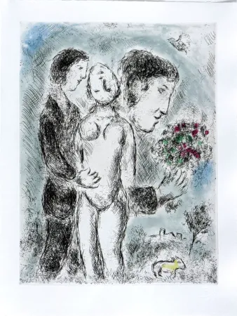 Aguafuerte Y Aguatinta Chagall - Celui qui dit les choses sans rien dire, Planche XXI