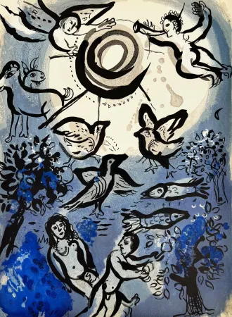 Litografía Chagall - Creation