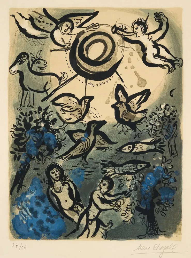 Litografía Chagall - Creation