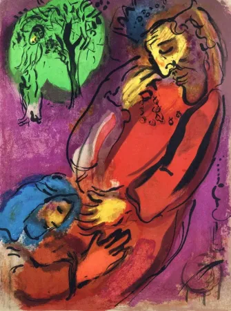 Litografía Chagall - David and Absalom