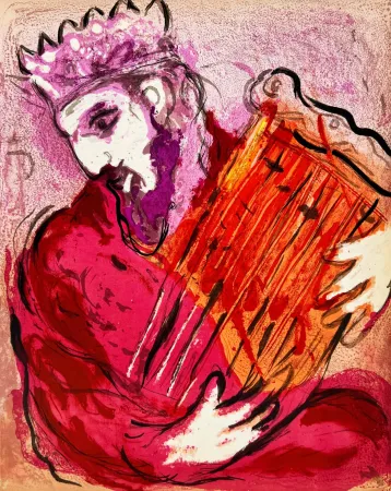 Litografía Chagall - David and His Harp
