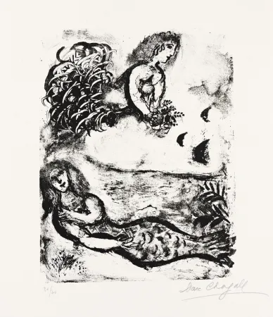 Litografía Chagall - Deux Sirènes (Two Sirens)