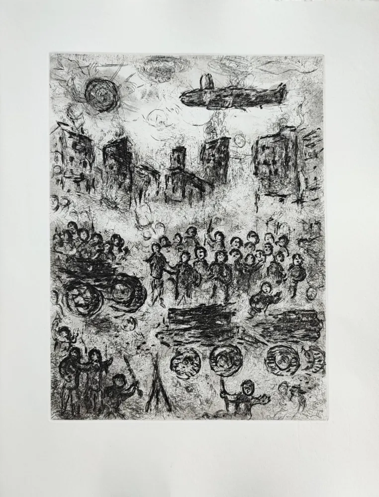 Aguafuerte Chagall - Et sur la terre