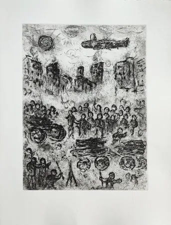 Aguafuerte Chagall - Et sur la terre