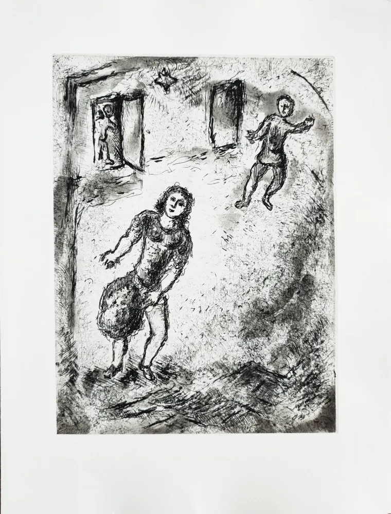 Aguafuerte Chagall - Et sur la terre