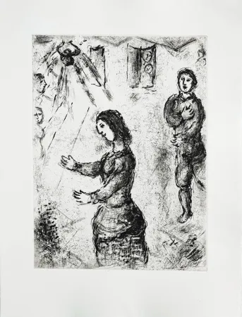 Aguafuerte Chagall - Et sur la terre