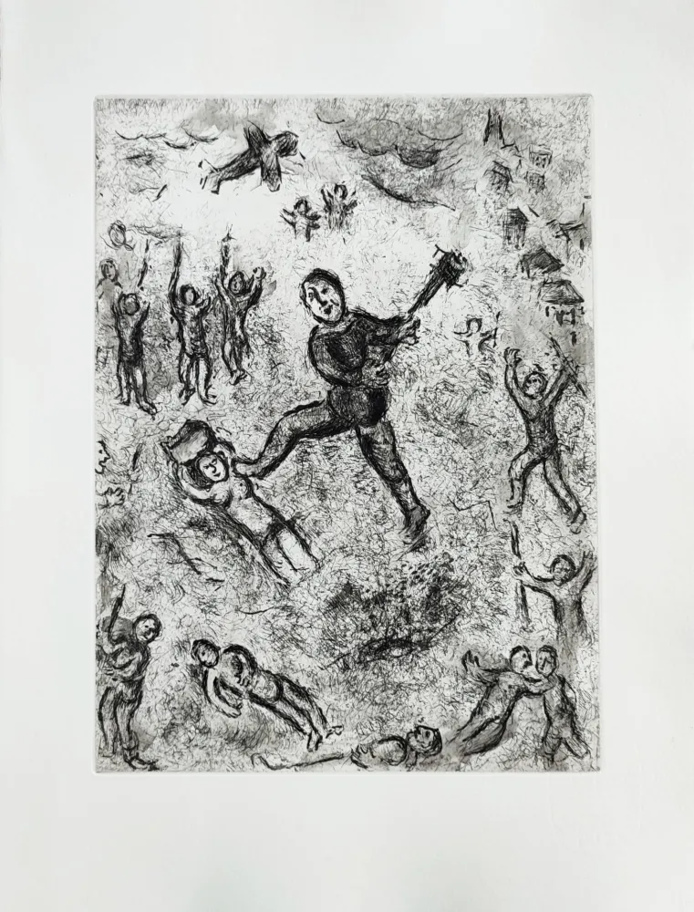 Aguafuerte Chagall - Et sur la terre