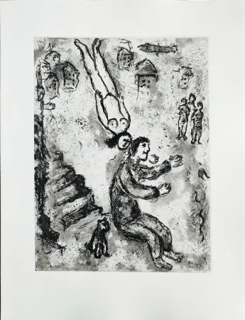 Aguafuerte Chagall - Et sur la terre