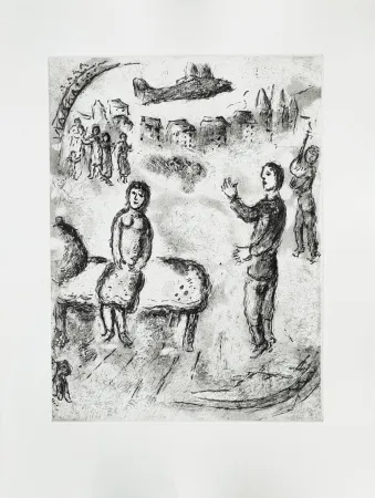 Aguafuerte Chagall - Et sur la terre
