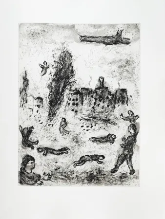 Aguafuerte Chagall - Et sur la terre